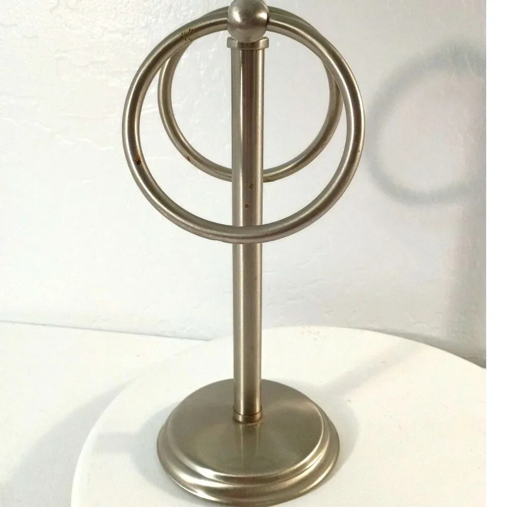 Vintage Silver Wire Tabletop Hand Towel Stand Holder